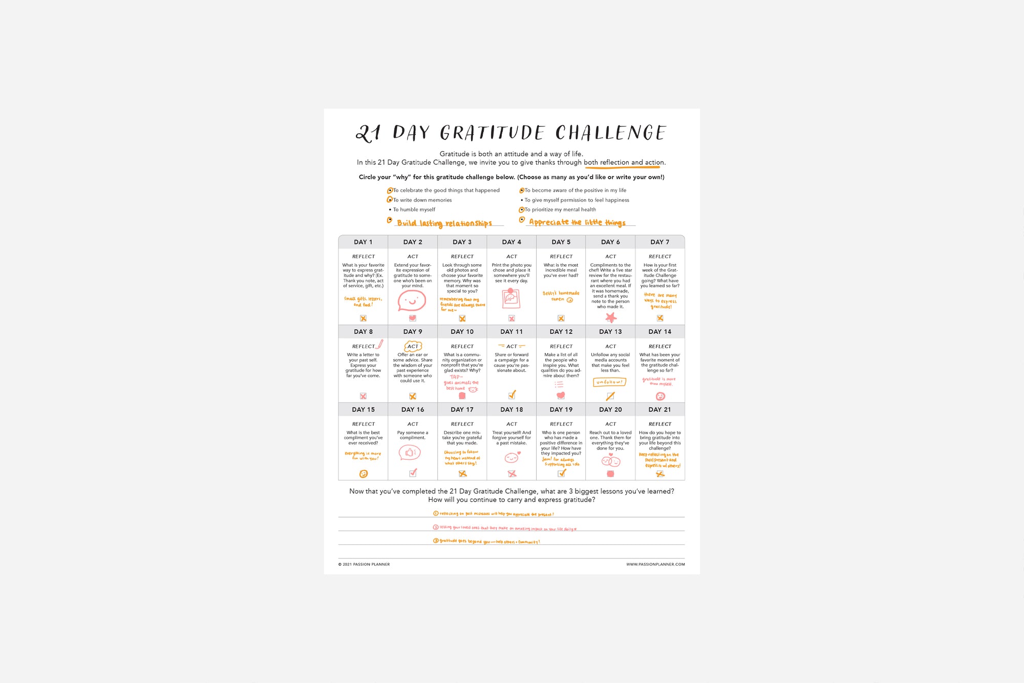 Gratitude Challenge - Passion Planner