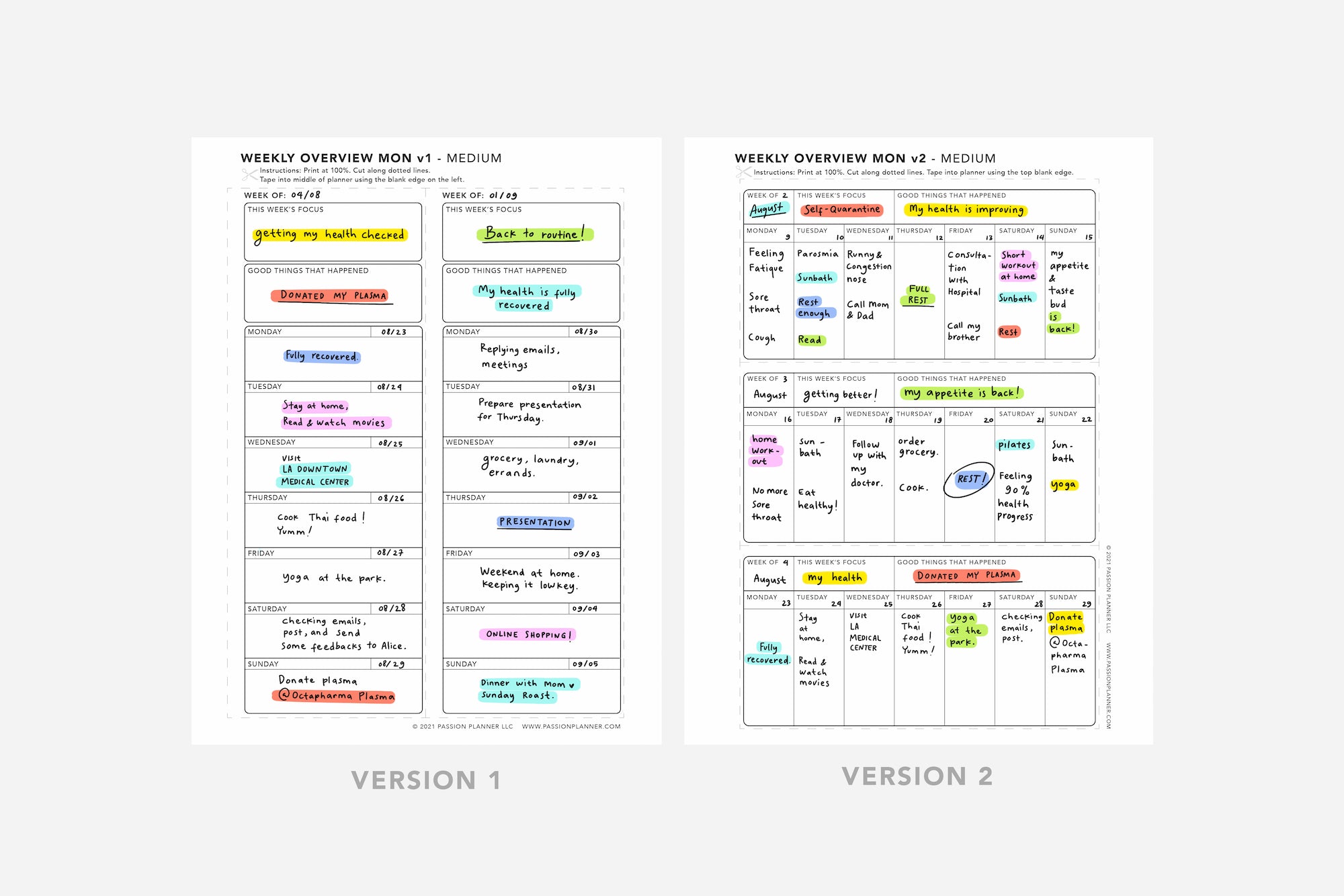 Weekly Overview - Passion Planner