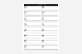 Class Contacts - Passion Planner