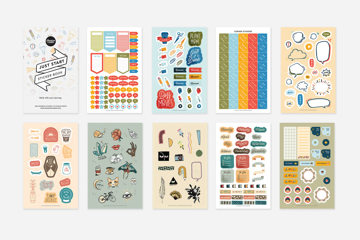 Digital Just Start Sticker Book | Passion Planner