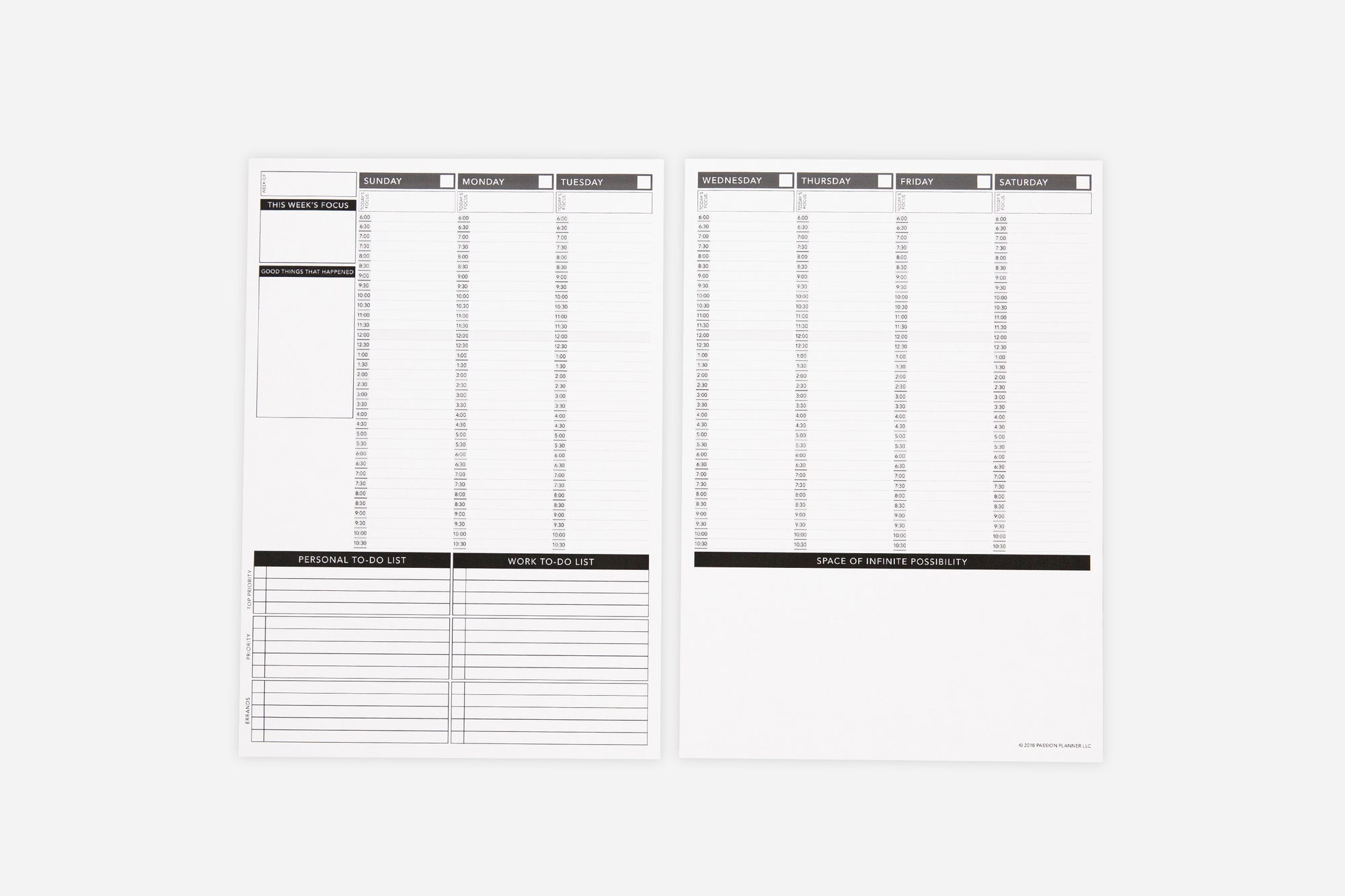 Undated Weekly Layout - Passion Planner