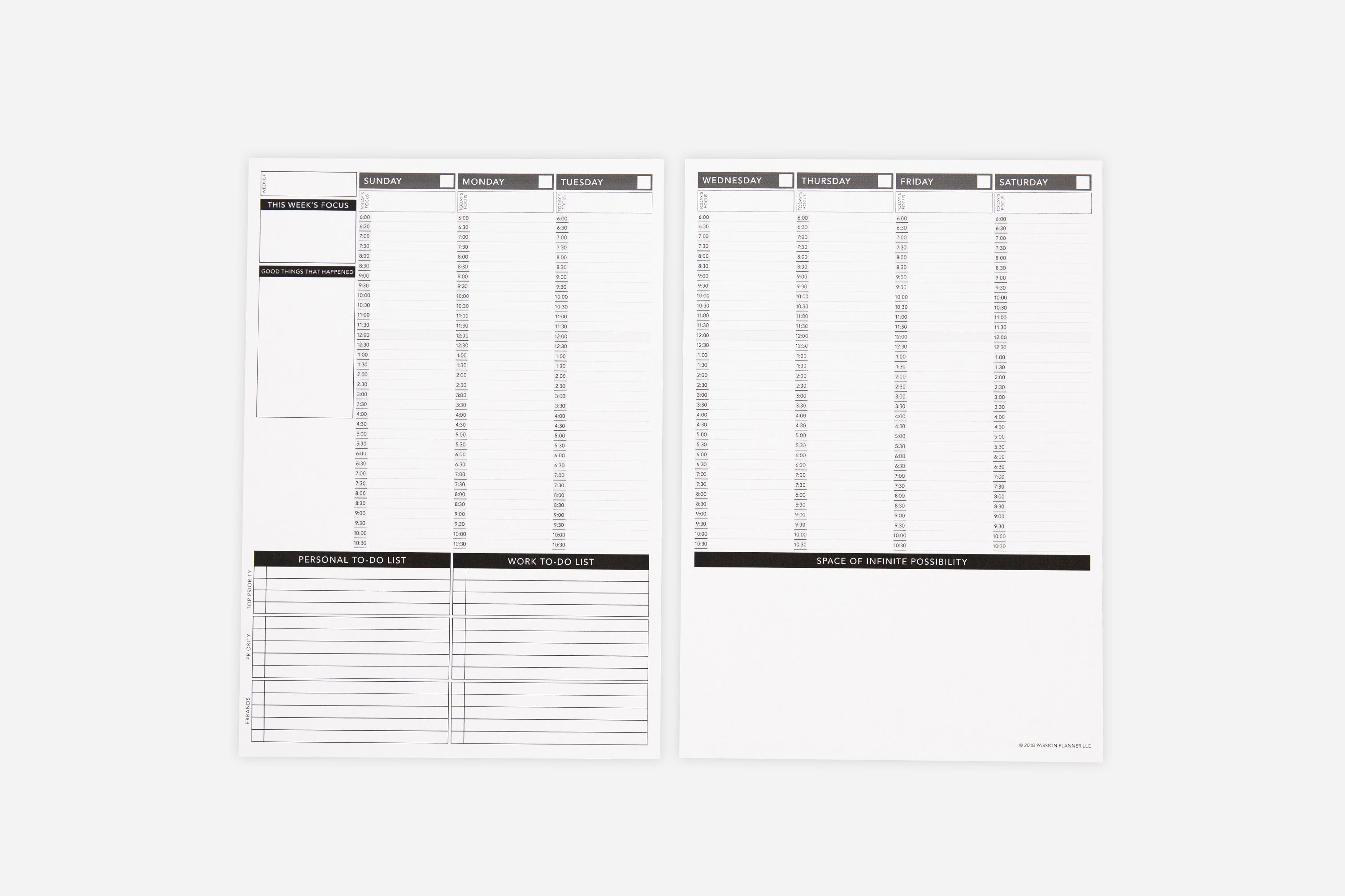 Undated Weekly Layout PDF Free Printable Passion Planner Undated Weekly Layout PDF Free Printable Passion Planner