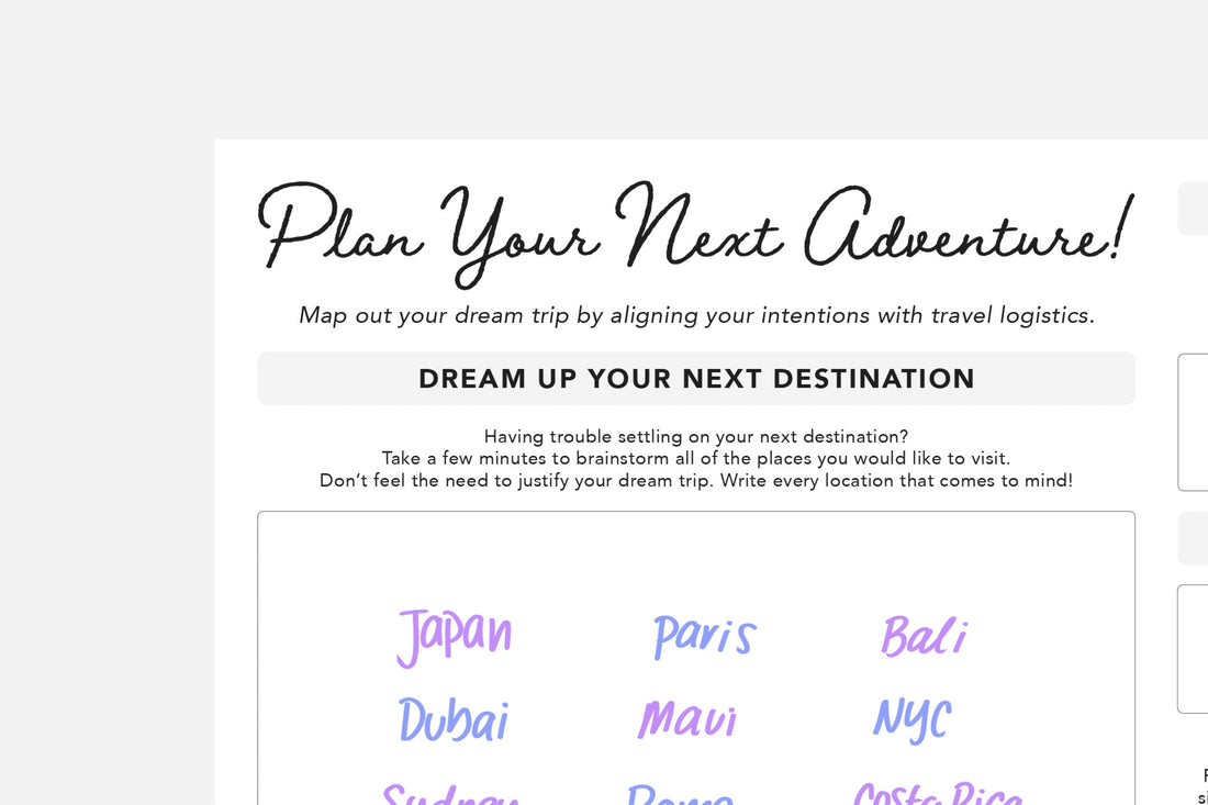 Travel Planning Worksheet