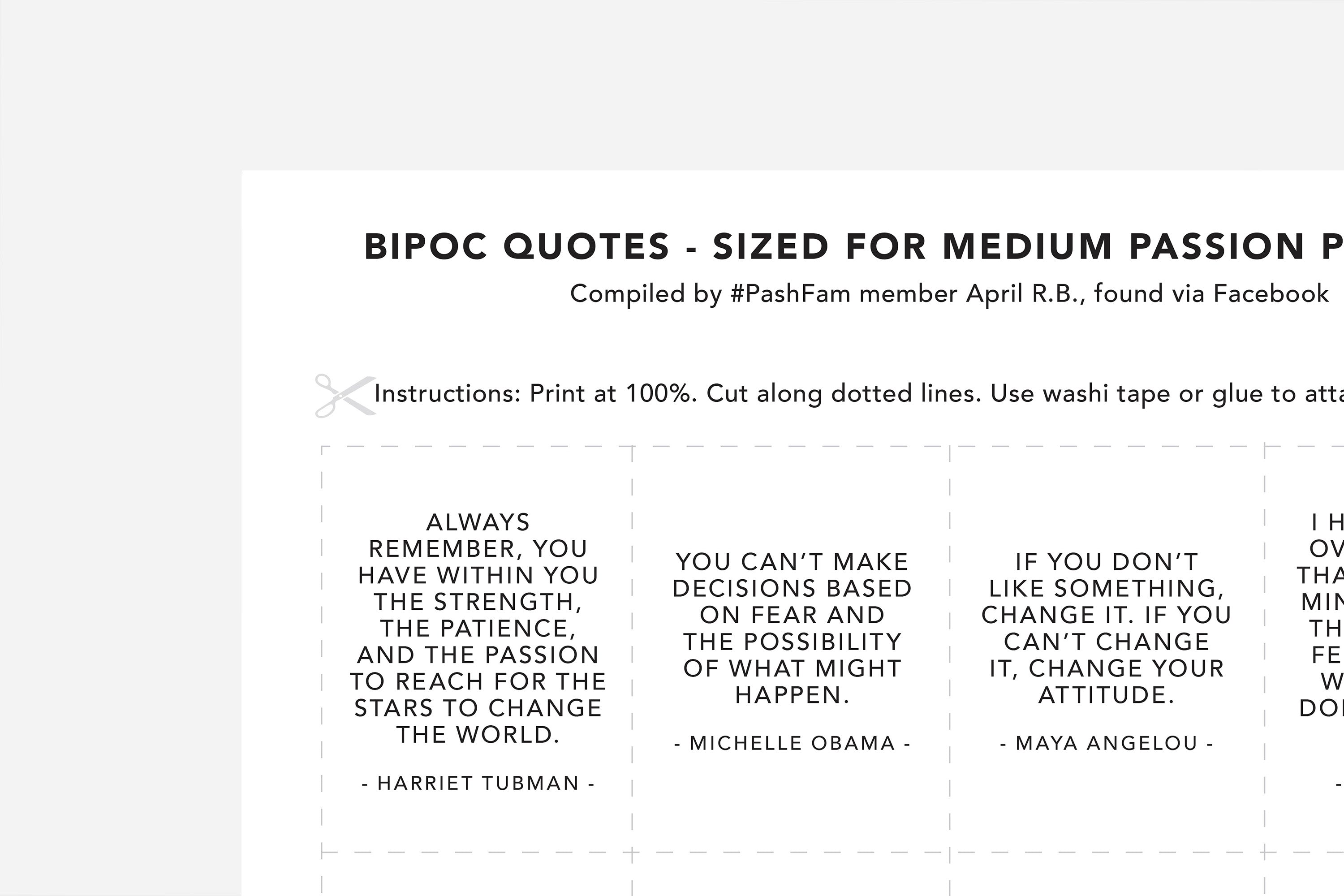 BIPOC Quotes - Passion Planner