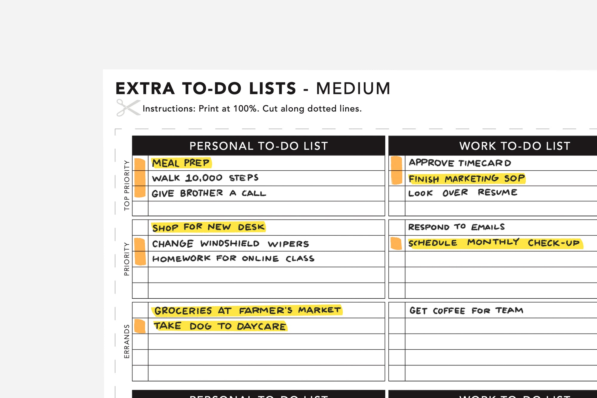 Extra To-Do List - Passion Planner