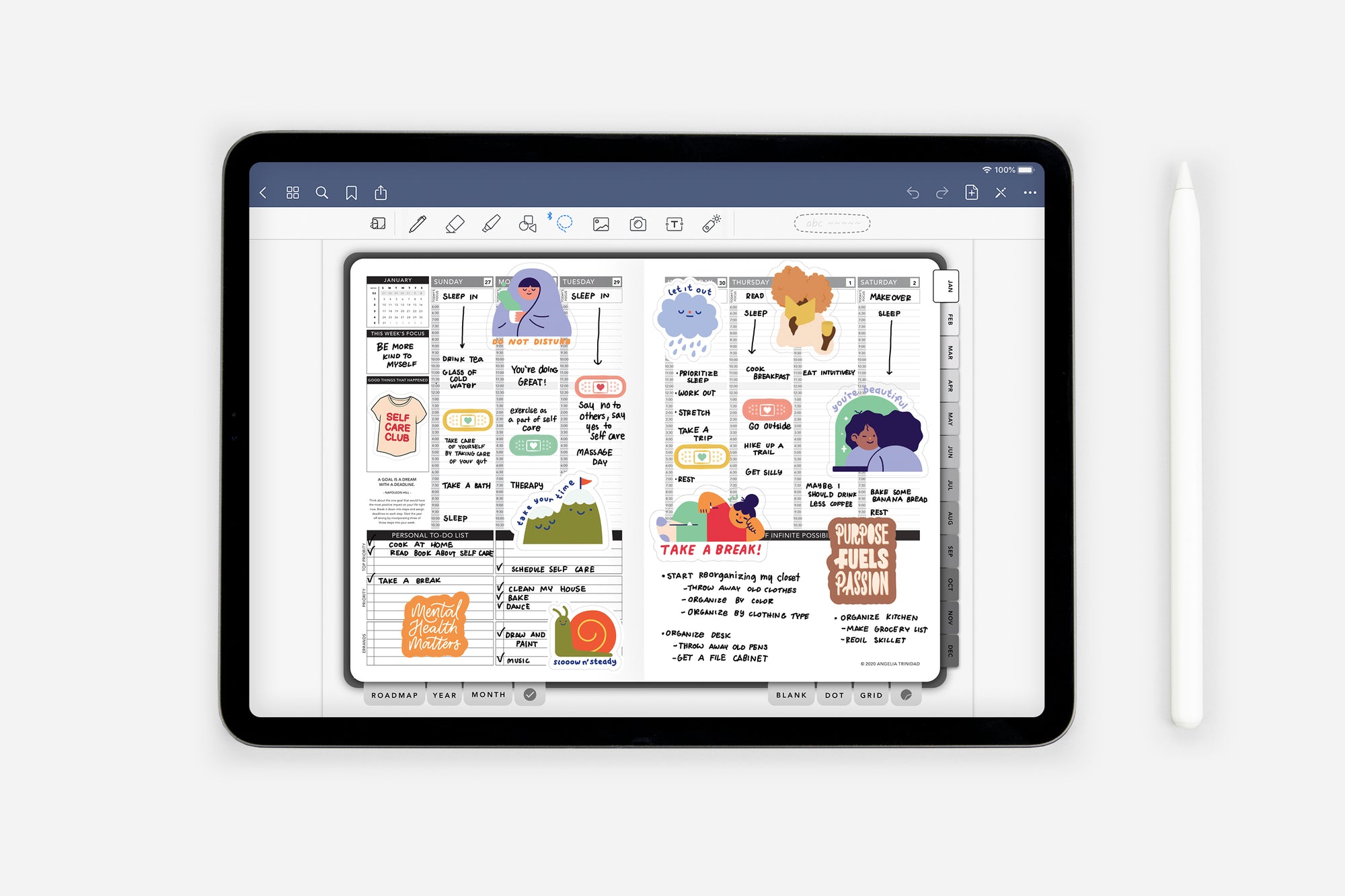 Digital Self-Care Sticker Book - Passion Planner