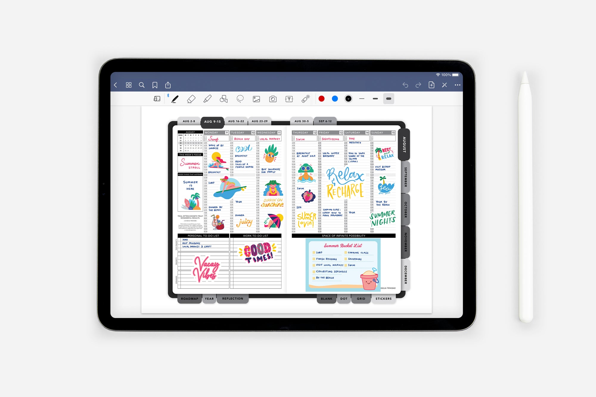 Digital Summer Vibes Sticker Book - Passion Planner