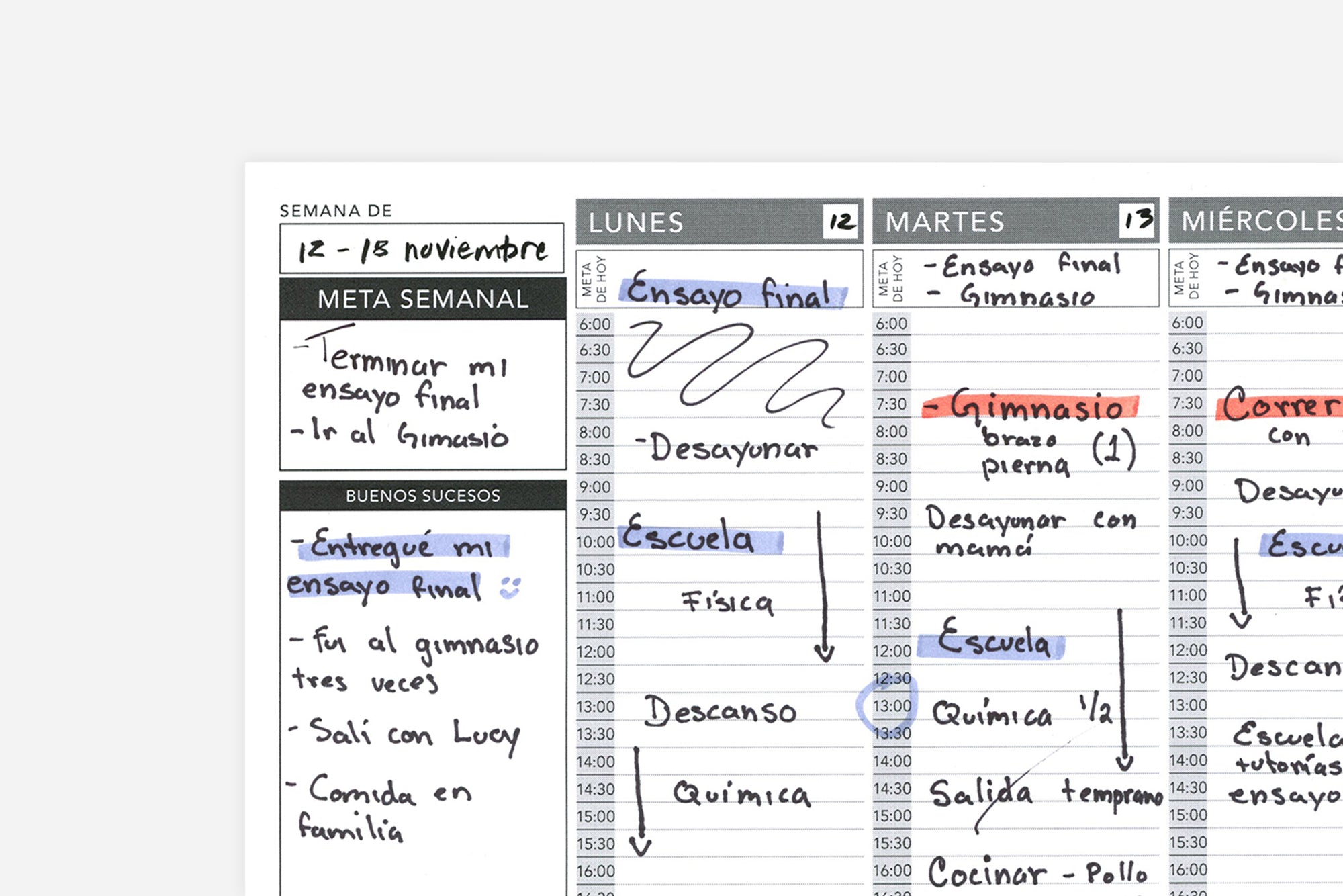 Weekly Undated Spanish - Passion Planner