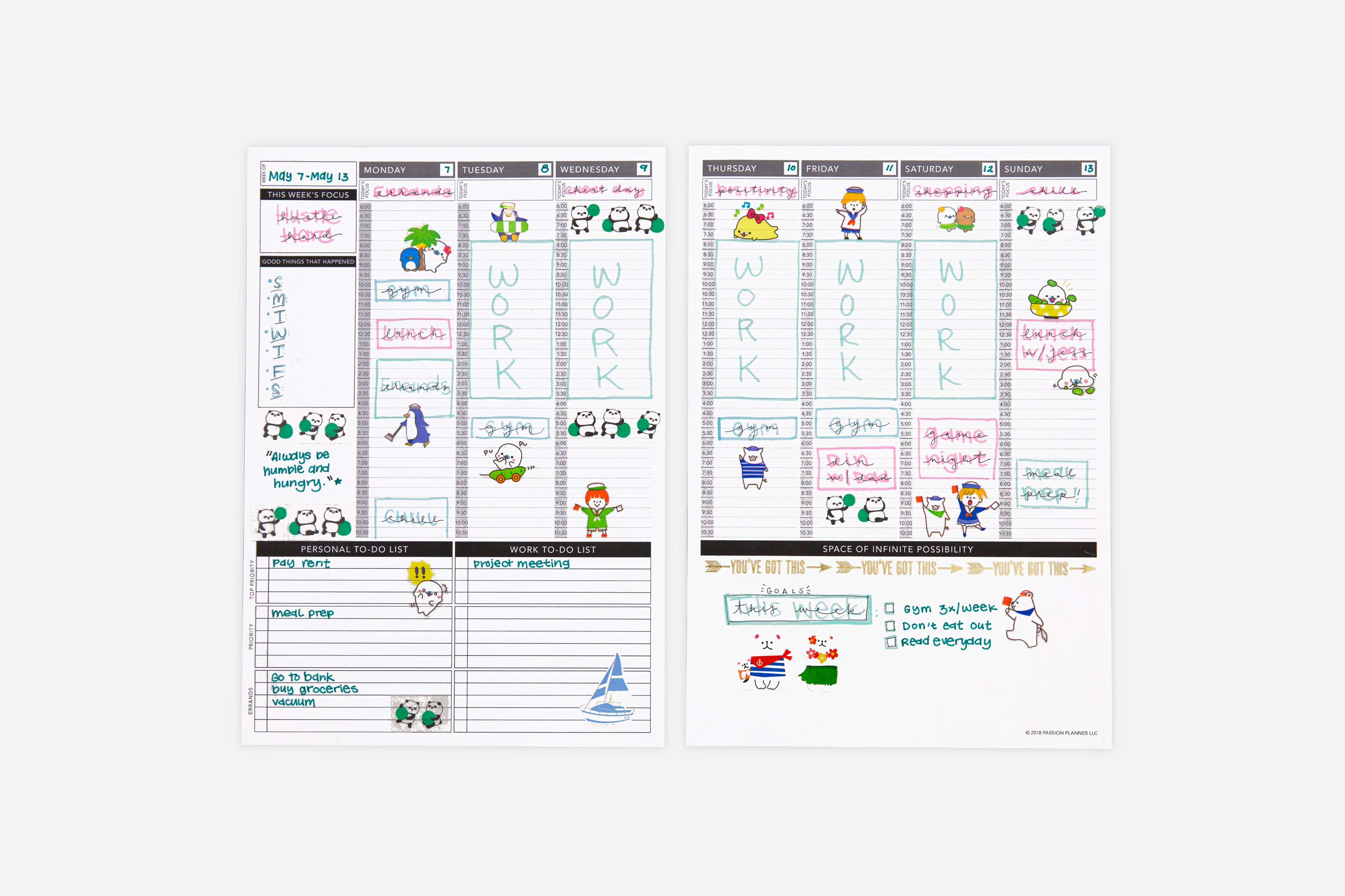 Undated Weekly Layout PDF Free Printable Passion Planner