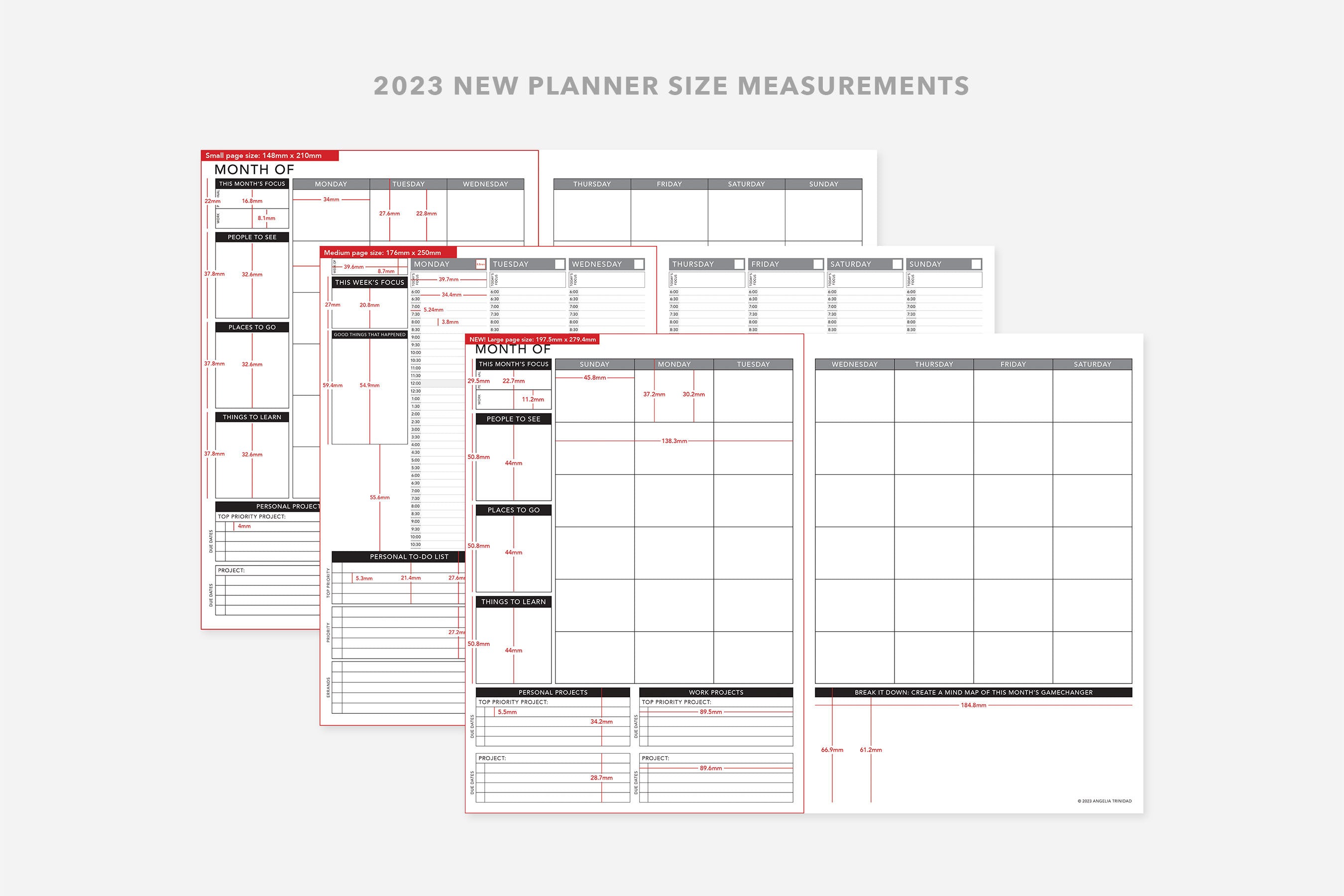 Weekly Layout Size Measurements | Free Printable | Passion Planner