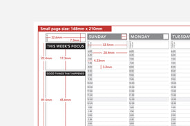 Passion Planner Weekly Layout Size Measurements