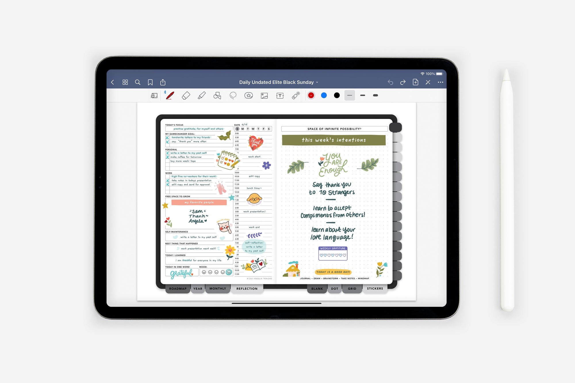 Digital Gratitude and Affirmations Sticker Book - Passion Planner