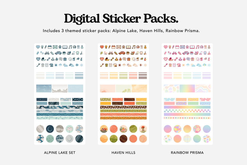 Digital Themed Sticker Pack of 3 | Passion Planner