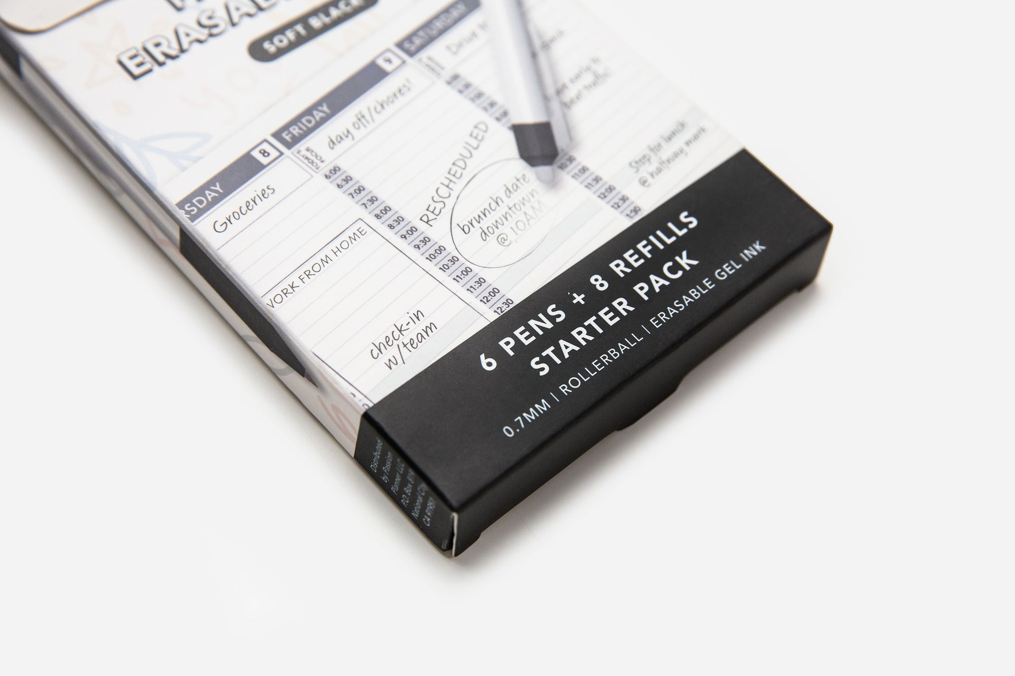 Passion Erasable Pens Starter Pack - Soft Black (6 Pens + 8 Refills)