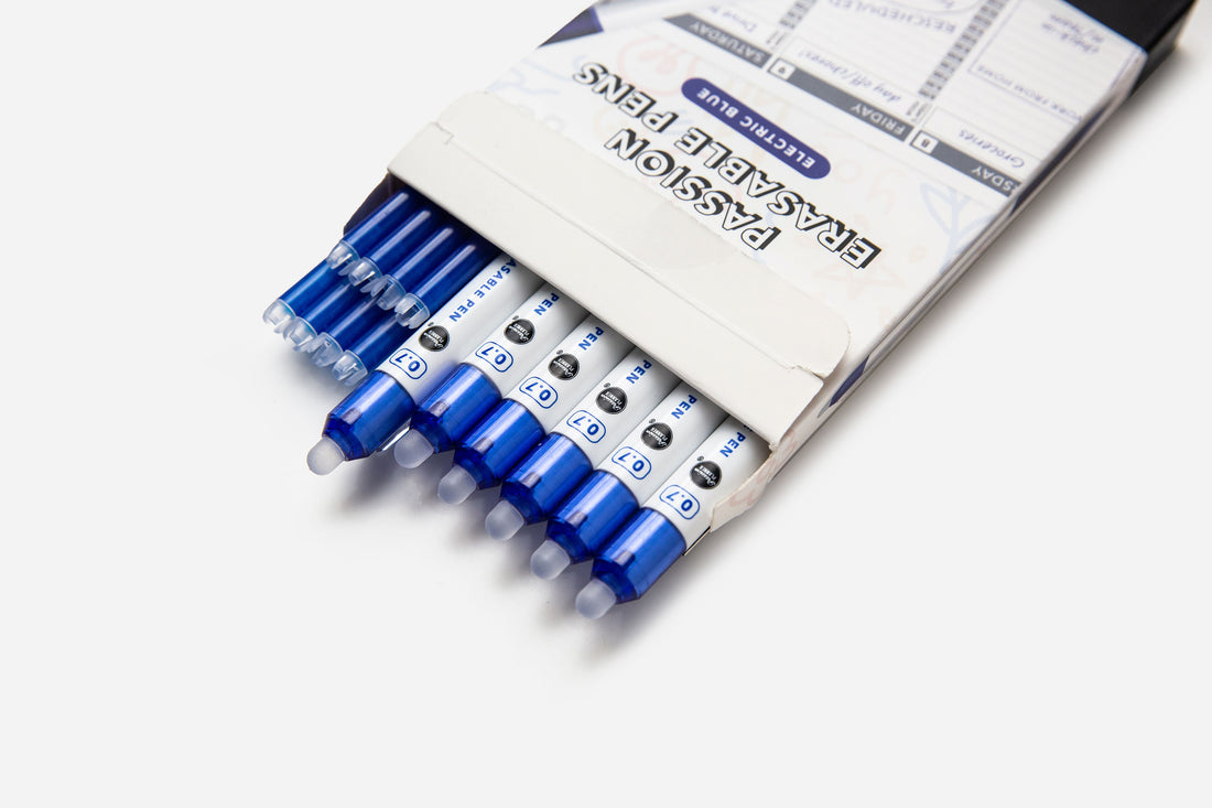 Passion Erasable Pens Starter Pack - Electric Blue (6 Pens + 8 Refills)