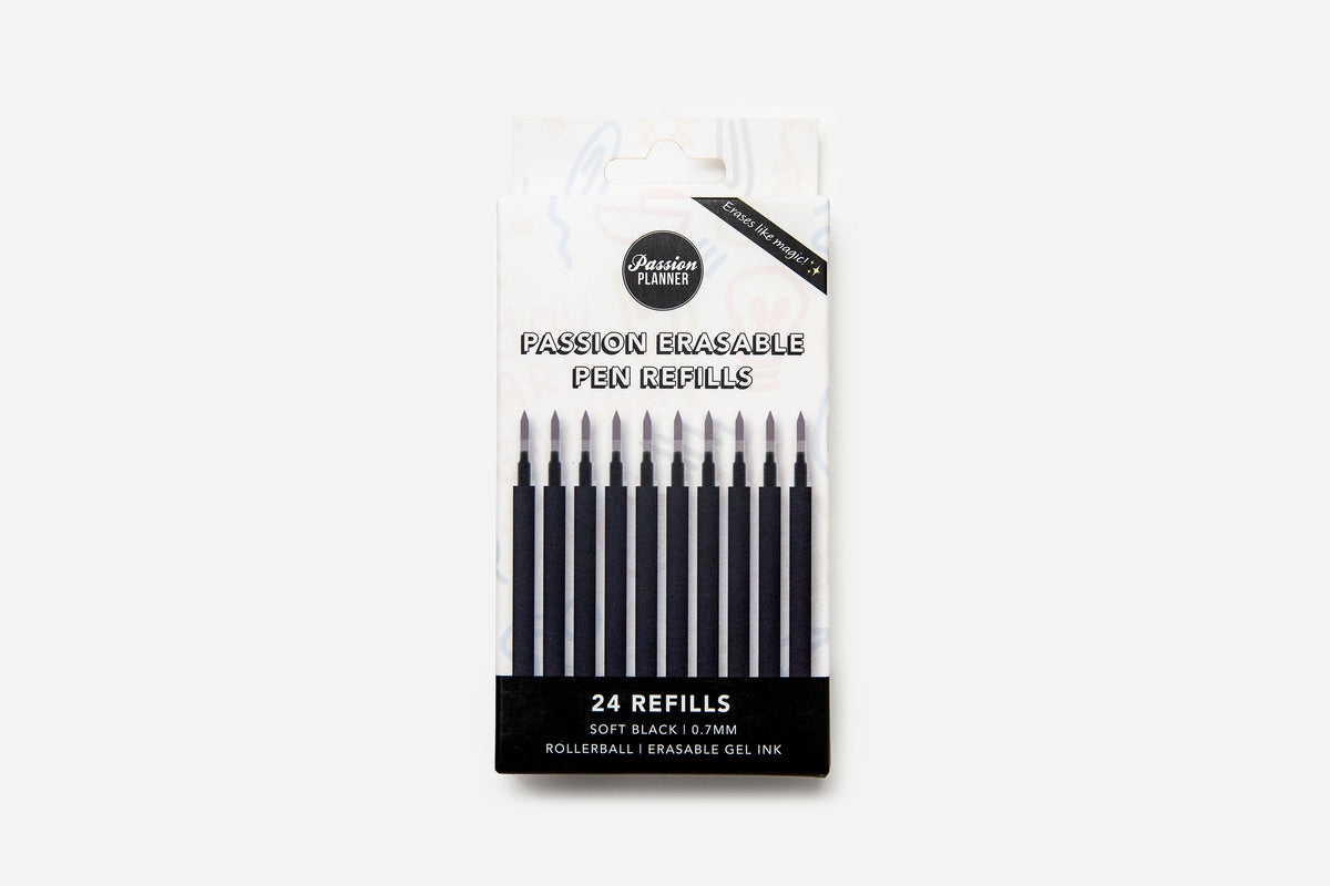 Passion Erasable Pen Refills Soft Black (24count) — Passion Planner