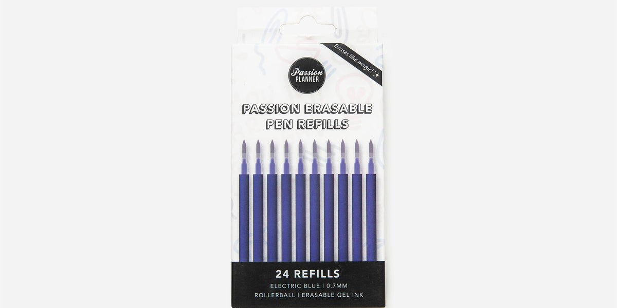Passion Erasable Pen Refills Electric Blue (24count) — Passion Planner