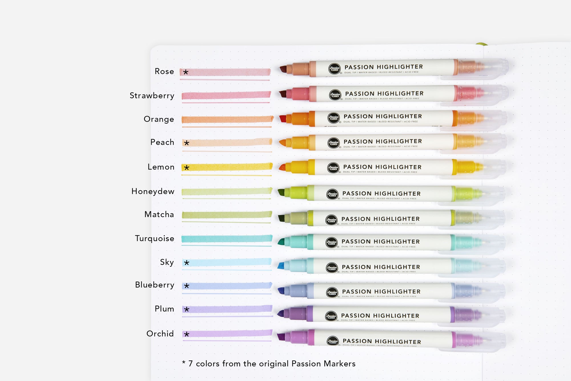 HiKin Cute Starfish Highlighters - 5 Color Brush Tip Pens, Fluorescent, Non-Toxic, For Notes, Journal, Planner