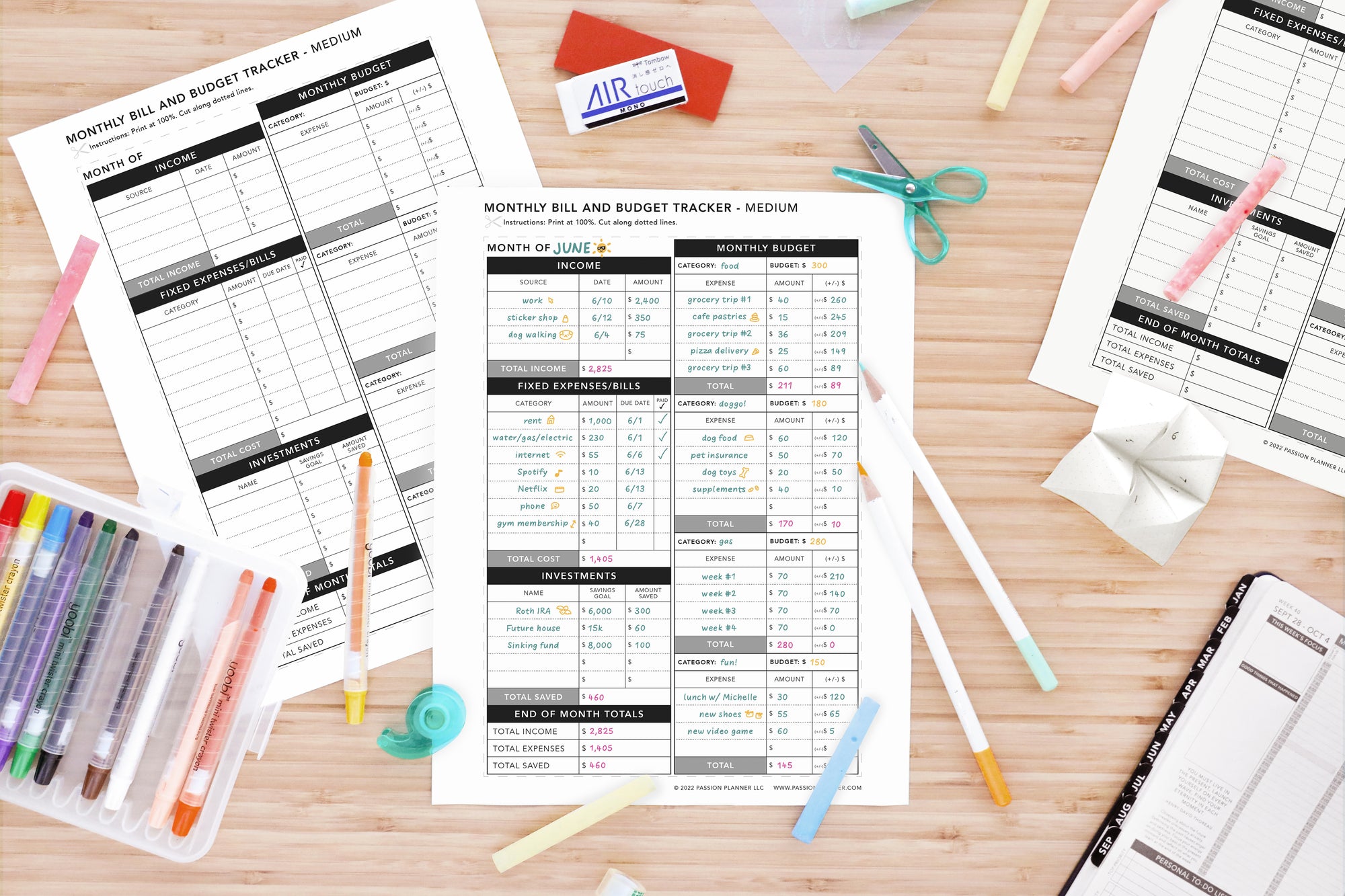 Monthly Bill and Budget Tracker - Passion Planner
