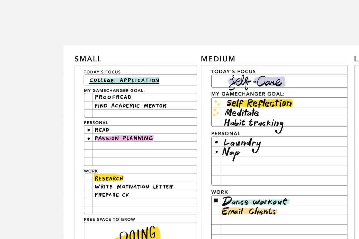 Planner Layout Samples — Passion Planner
