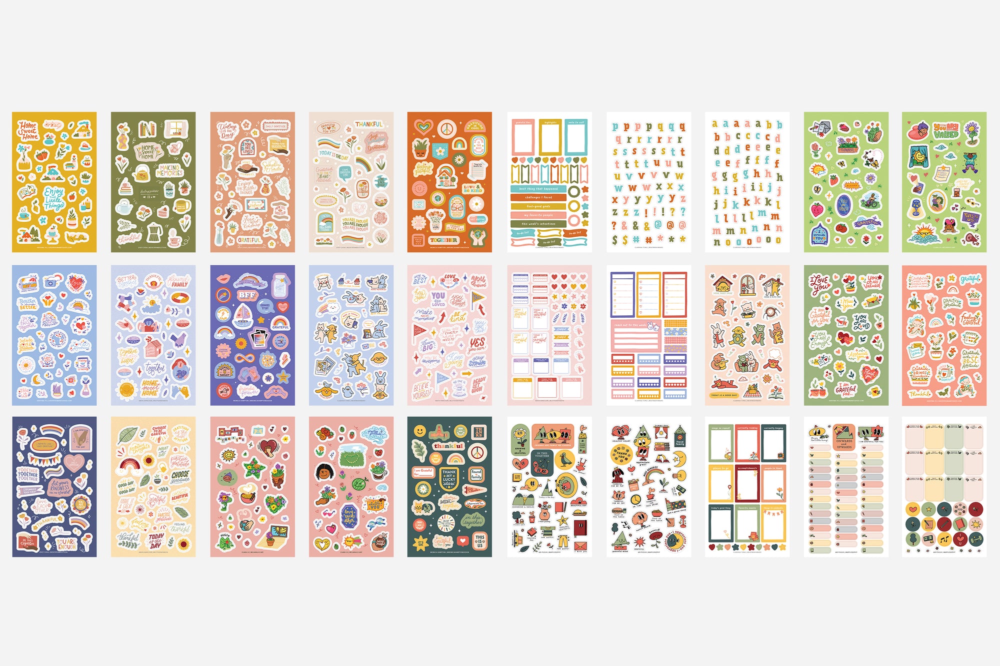 Digital Gratitude and Affirmations Sticker Book - Passion Planner