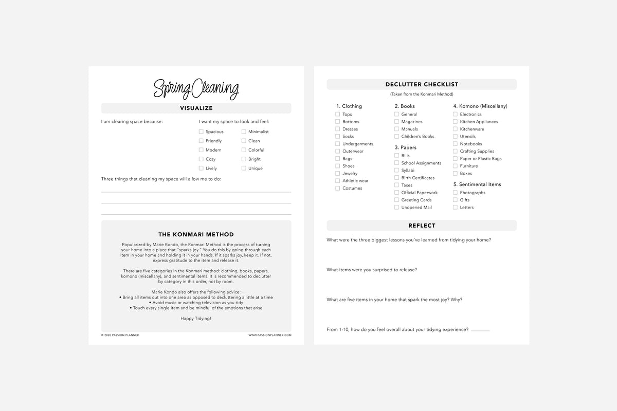 Spring Cleaning Guide PDF | Free Printable | Passion Planner