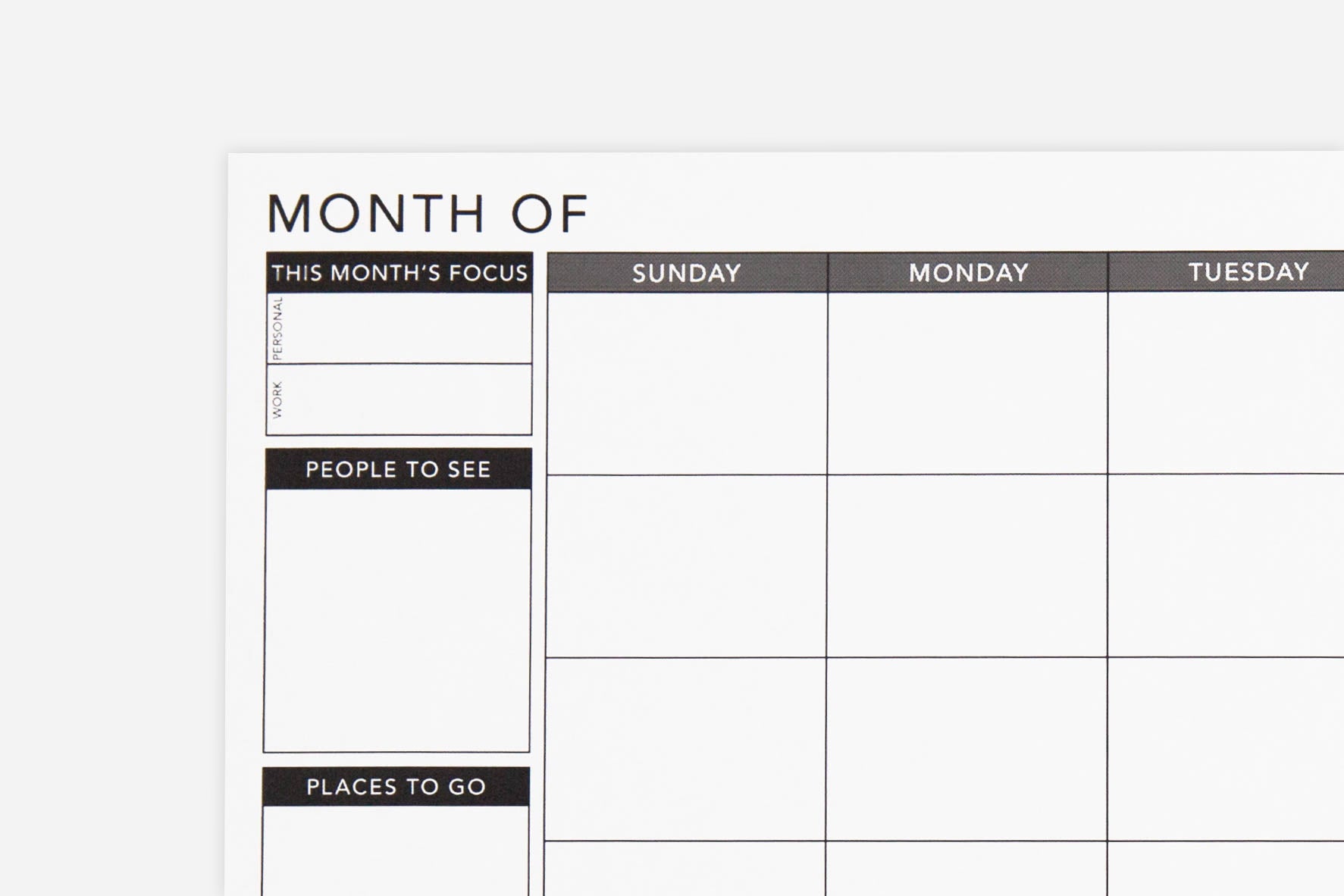 Undated Monthly Layout PDF | Free Printable | Passion Planner Undated monthly layout pdf | free printable | passion planner
