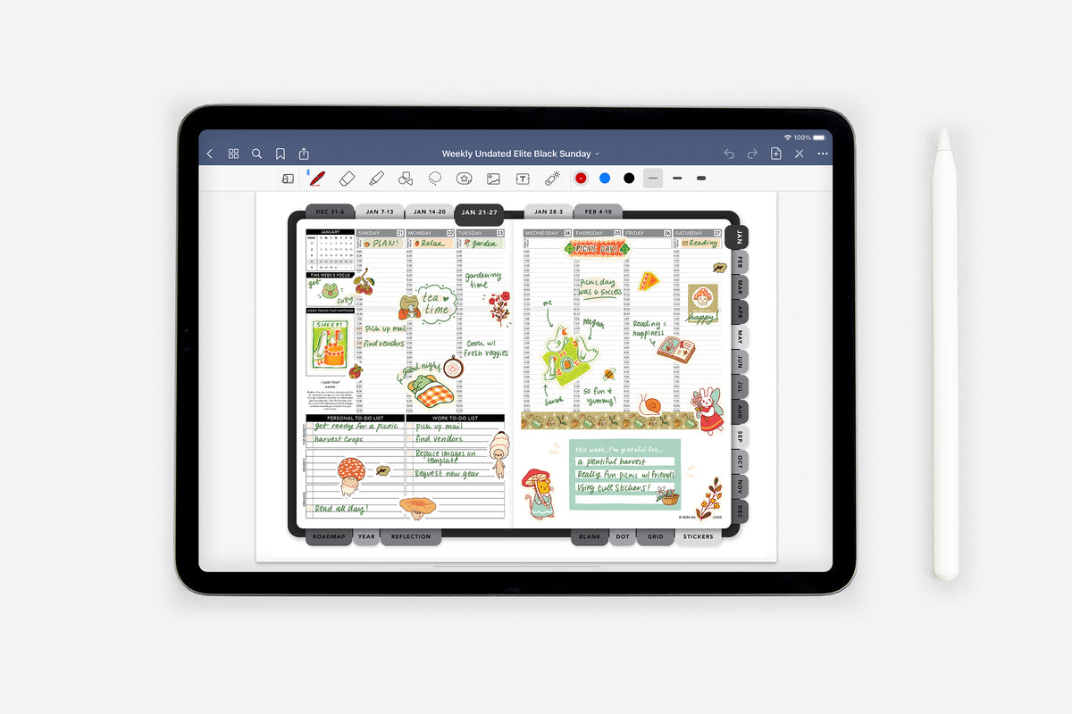 Digital Cottagecore - Whimsical Creatures and Rustic Life Sticker Book - Passion Planner