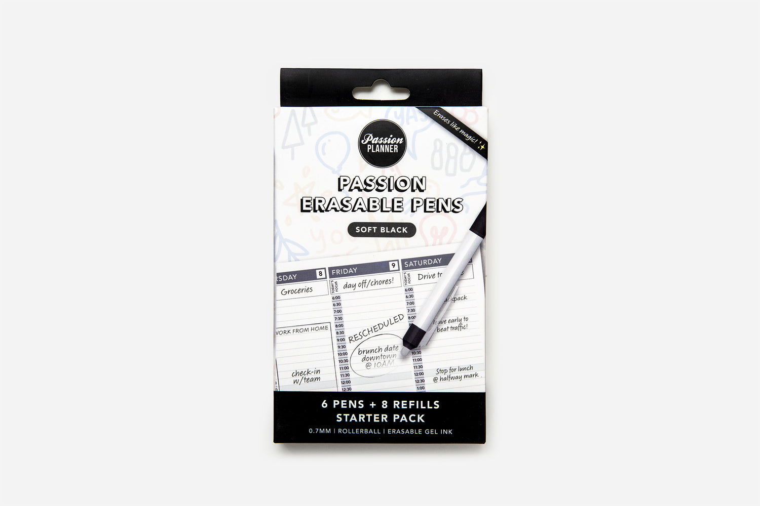 Soft Black Erasable Pens